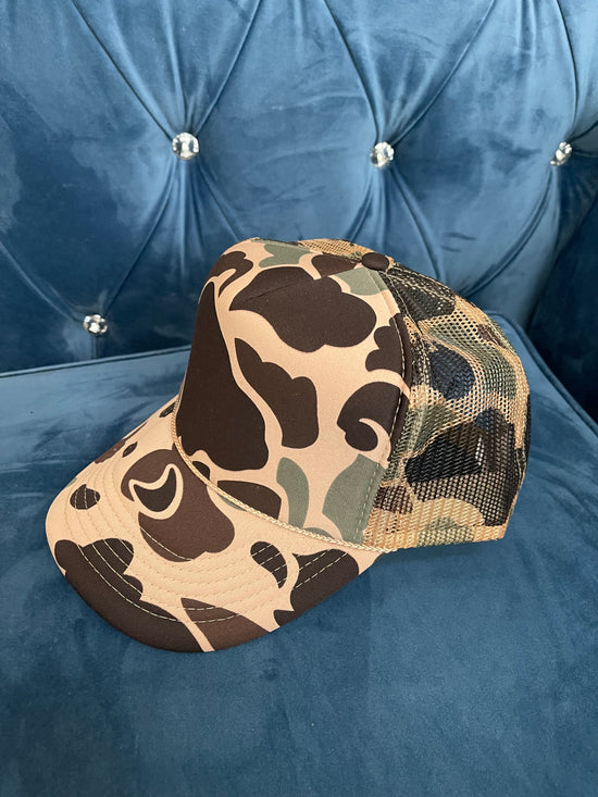 Two Tone Camo Hunting Trucker Baseball Foam Mesh Hats Caps For Outdoors Travel