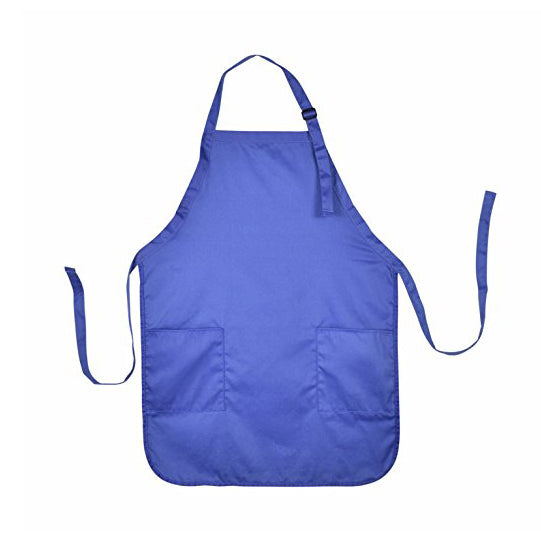 Apron Bib Commercial Restaurant Home Bib Spun Poly Cotton Kitchen Aprons (2 Pockets) (2, White)