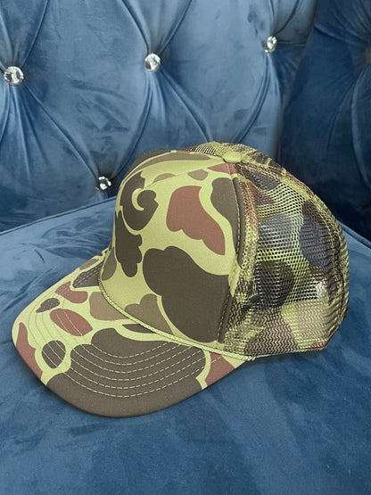 Two Tone Camo Hunting Trucker Baseball Foam Mesh Hats Caps For Outdoors Travel