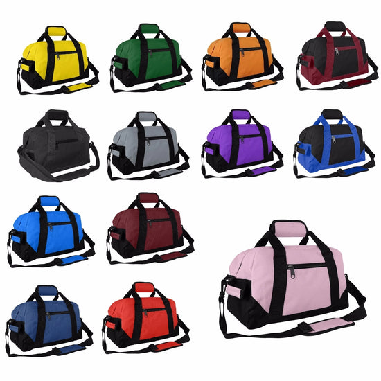 iEquip 14" Duffle Duffel Bag, Gym, Travel Bag Two Tone Carry-on (Multiple Colors)