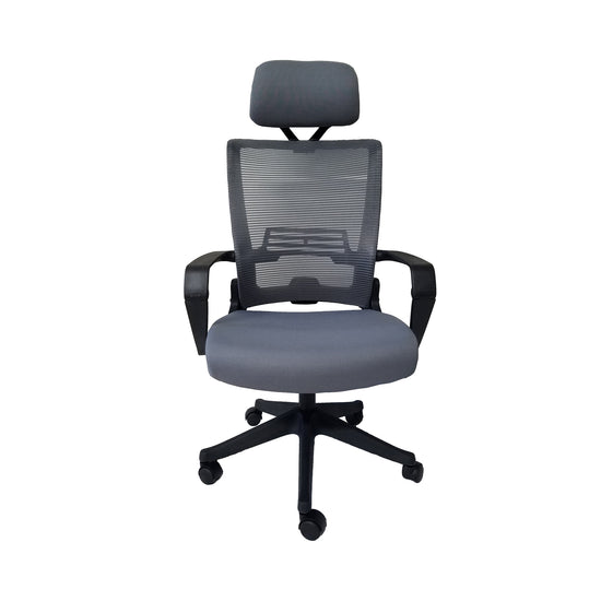 ImpecGear Ergo HQ Mesh Back/Fabric Seats W/Black Frame Easy Folding Fold Out Chairs (Kairo Grey With Headrest)
