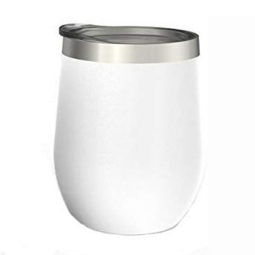 12 oz Wine Tumbler with Lid, Double Wall Vacuum Insulated Stemless Glass, Stainless Steel Wine Cup with Straw and Straw Brush for Wine, Coffee, Drinks, Champagne, Cocktails, 2 Sets