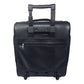 Black Premium Leather Rolling Computer Case For Work Travel Office Gym Exercise
