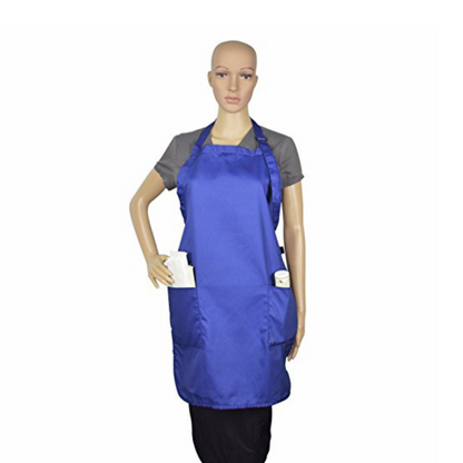 Apron Bib Commercial Restaurant Home Bib Spun Poly Cotton Kitchen Aprons (2 Pockets) (2, White)