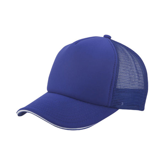 5 Panel Mesh Hat w/ Sandwich Bill Cap For School Work Outdoor Adjustable Closure