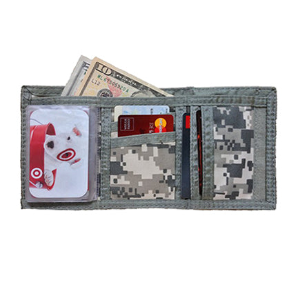 Men/Women Casual Tri-fold ACU Army/Navy Wallet W/ Velcro Digital Camouflage Commando Wallet