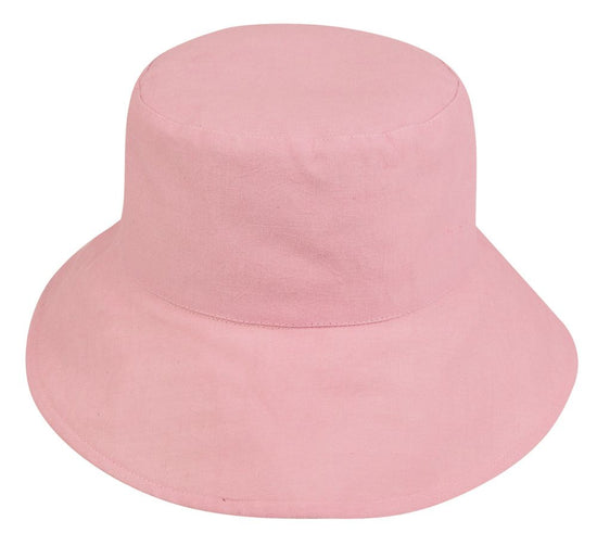 Ramie/Cotton Reversible Bucket Hat For Summer Outdoors Travel Work Vacation - TAIL
