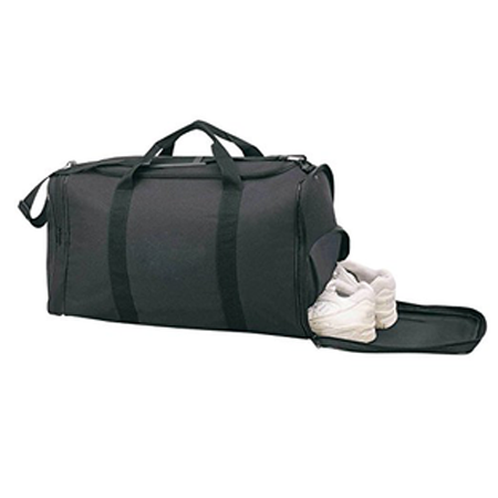 Sports Gym Yoga Travel Fitness Bag with Shoe Storage Duffle in Black 21"