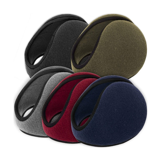 Adult Fleece Ear Muffs Pack of 5 - Black Grey Red Green & Navy Earmuffs - 7051AST