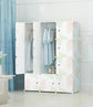 KOUSI  Portable Closet Wardrobe Closets Clothes Wardrobe Bedroom Armoire Storage Organizer with Doors, Capacious & Sturdy
