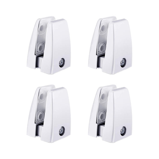 4 Pieces Office & Desk Sneeze Guard Support Bracket Clamp Holder Black & White (White)
