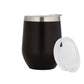 ImpecGear Ceramic Wine Tumbler with Lid 12oz, Double Wall Vacuum Insulated Tumbler for Cold & Hot Drinks, Lightweight Tumbler with Leak Proof Cap, Wide Mouth, BPA Free Mug with Bottom Grip (Black)