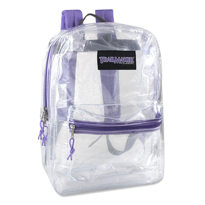 Trailmaker Clear Bag/Backpack With Reinforced Straps & Front Accessory Pocket