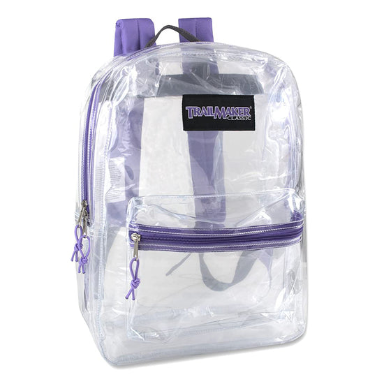 Trailmaker Clear Bag/Backpack With Reinforced Straps & Front Accessory Pocket
