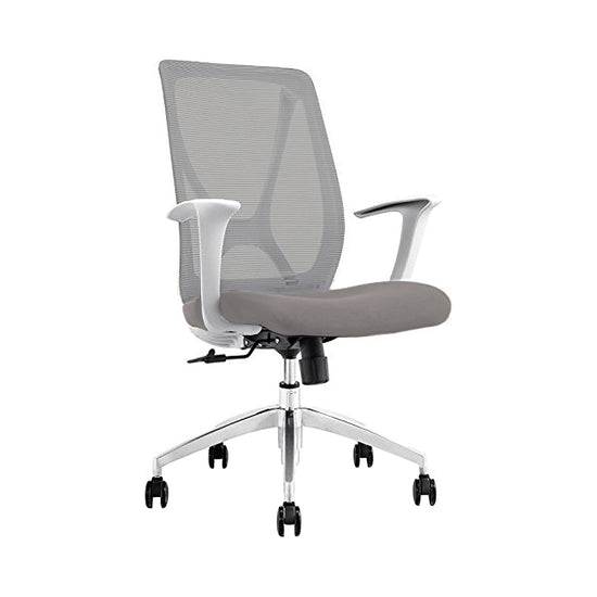 Ergo HQ - Syn-X Office Computer Task Chair Mesh Back/Padded Seat with White Frame (Black Seat) Or (Grey Seat)