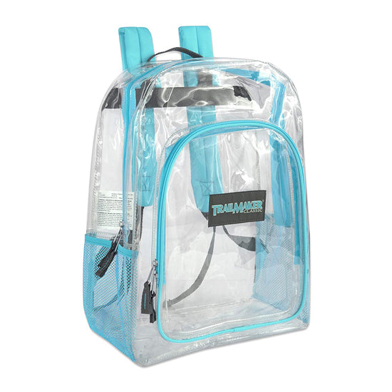 Trailmaker Clear Water Resistant Backpack W Padded Back Support Straps Unisex