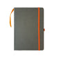 ImpecGear Classic Notebook/ Writing Journal 5.5 x 8.25 Black Gray Orange FREE PEN (PACK OF 1, Gray/Orange)