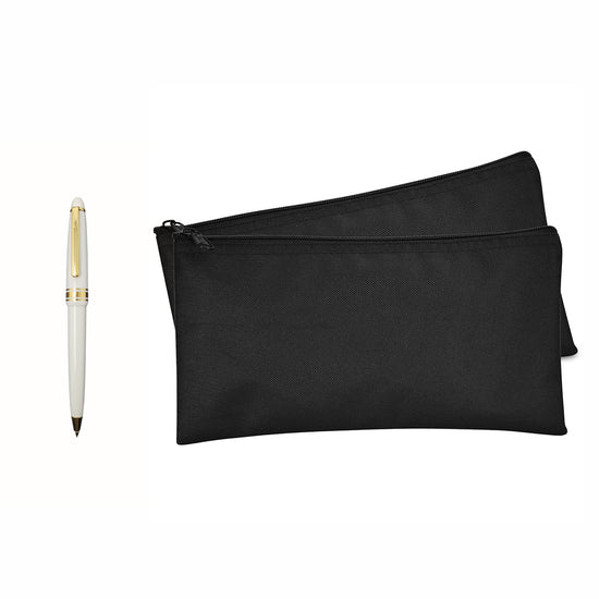 2 Bank Bags Money Pouch Security Deposit Utility Zipper Coin Bag (With Pen)