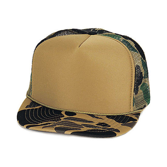 Camouflage Trucker & Baseball Hat/Cap W/ Poly Foam Front & Foam Backing - CPC