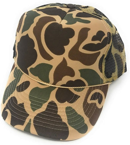 Camouflage Trucker & Baseball Hat/Cap W/ Poly Foam Front & Foam Backing - CPC