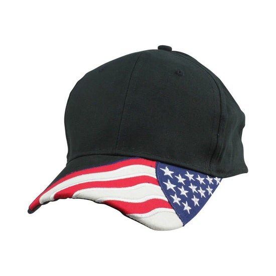 2 Packs - ImpecGear American Flag Patriotic Flag Baseball Cap/ Hat in Red, Black, White, Khaki and Navy Blue Stars and Wavy Stripes (2 PACK FOR PRICE OF 1)