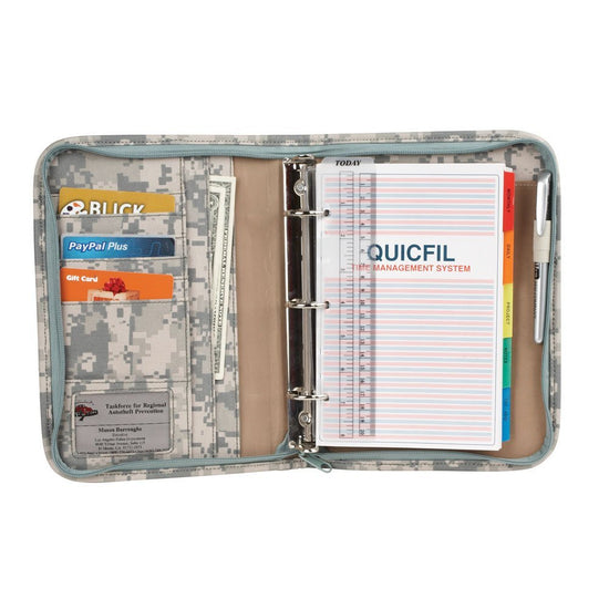 ImpecGear ACU Digital Camo Mid-Sized Binder with File System Planner Organizer (FREE PEN)