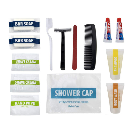 Classic 15 Piece Essential Hygiene Kit - Travel Toiletries Work Vacation TT9601