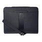 Impecgear PU Leather Professional Portfolio Padfolio Travel Briefcase Organizer W/iPad Mini Tablet Sleeve Holder, File Dividers W/Notepad 3-Ring Binder W/ Smart Handle & Strap-Double Zippered Closure (Free Pen) (Black - PU Leather - DC3063)