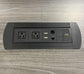 Conference Table Power Grommet Outlet Data Center 2 Outlet W/ 1 USB Charging Port, 1 Type-C Fast Charging Station, 1 Data (CAT6), 1 Phone Jack (RJ11), 1 3.0 Pass Thru USB (Solid Black-DC-101-NetBox)