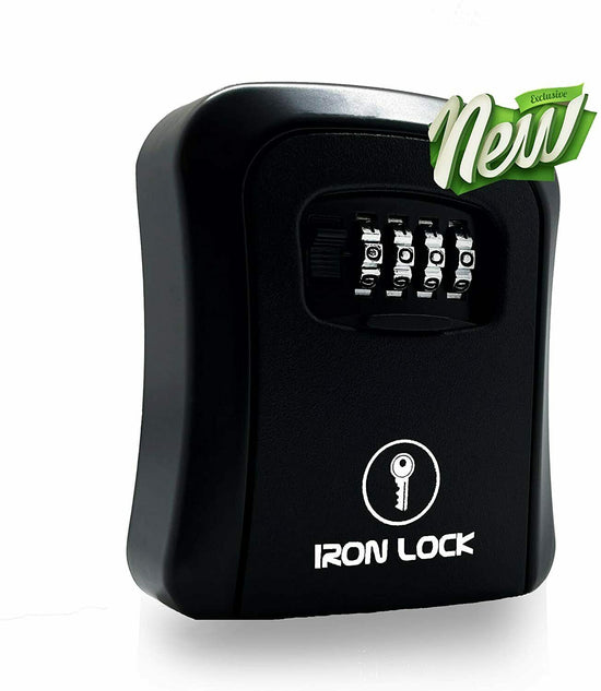 Iron Lock - Key Lock Box, Combination Portable & Wall Mounted Indoor/Outdoor