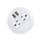 Desktop Power Grommet Outlet Data Center,  3" Hole No Drilling Required, 2 Outlet W/2 USB Ports(FREE RETURN) (SILVER, WHITE or BLACK- 3" (No Drilling Required- 6ft Power Cord)) DC8389